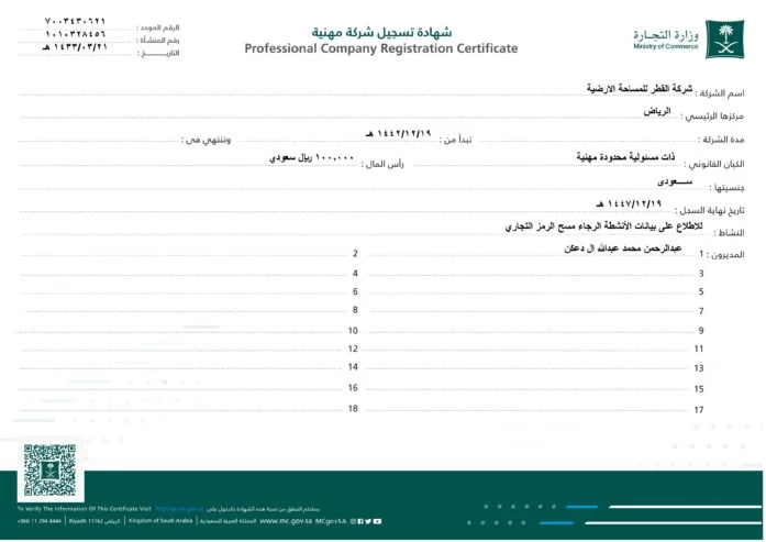 شركة القطر للمساحة الارضية